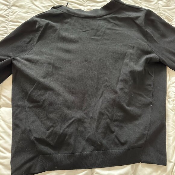 COS BLACK DRAPED OPEN FRONT JACKET SIZE L - Picture 7 of 7